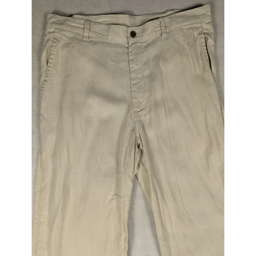Jos. A. Bank‎ Mens Beige 100% Linen Straight Leg Dress Pants 36W